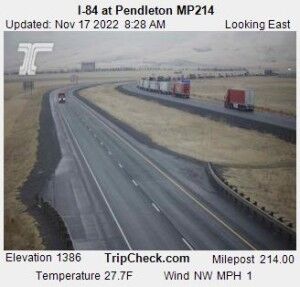 UPDATE: I-84, OR 204 open, winter conditions causing slick roads
